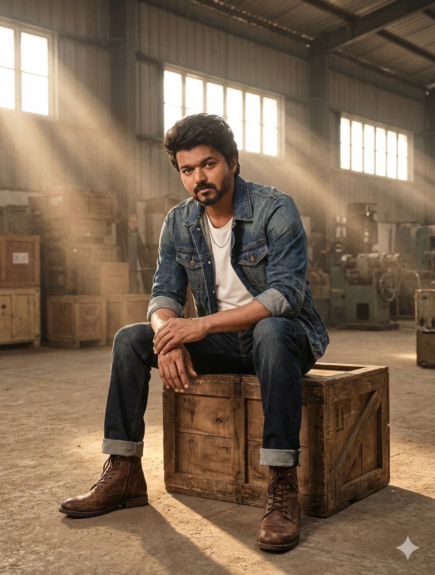 AI Prompt for Creating Realistic Warehouse Portraits with Dusty Lighting