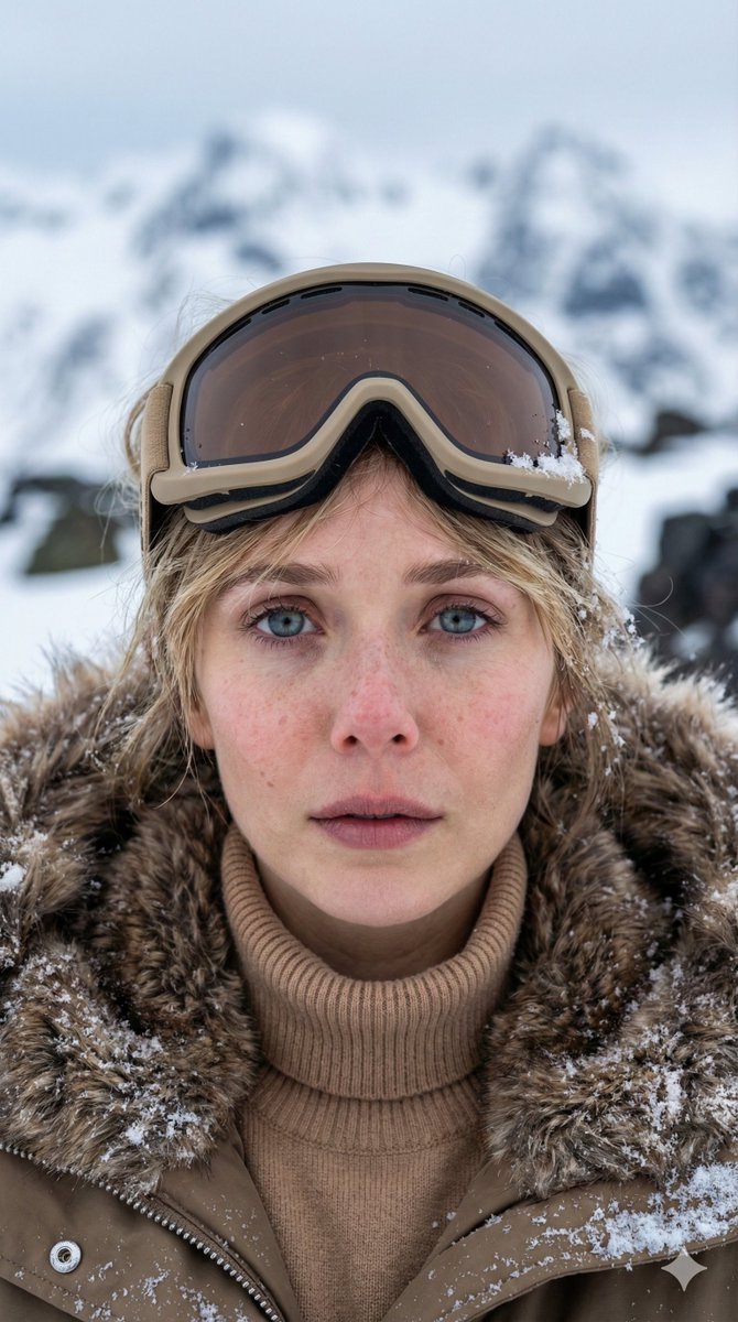 AI Prompt for Creating Stunning Vertical Cinematic Arctic Portraits with Tan/Brown Color Palette