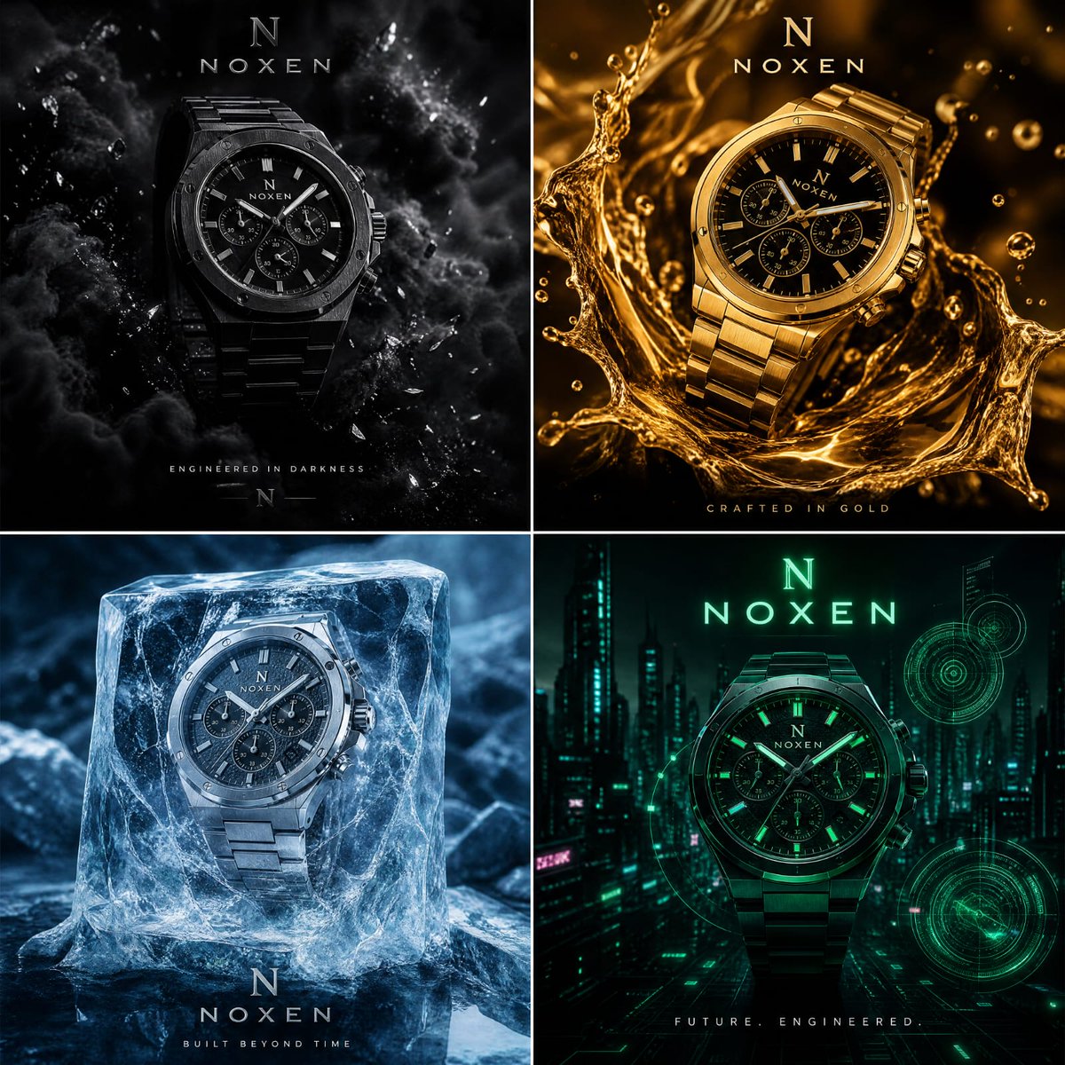 AI Prompt for Cyberpunk Luxury Watch Ad in 4 Dimensions