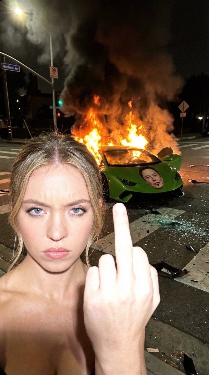 AI Prompt for Dark, Edgy Street Photography Image with Flipped-Off Portrayal and Burning Car