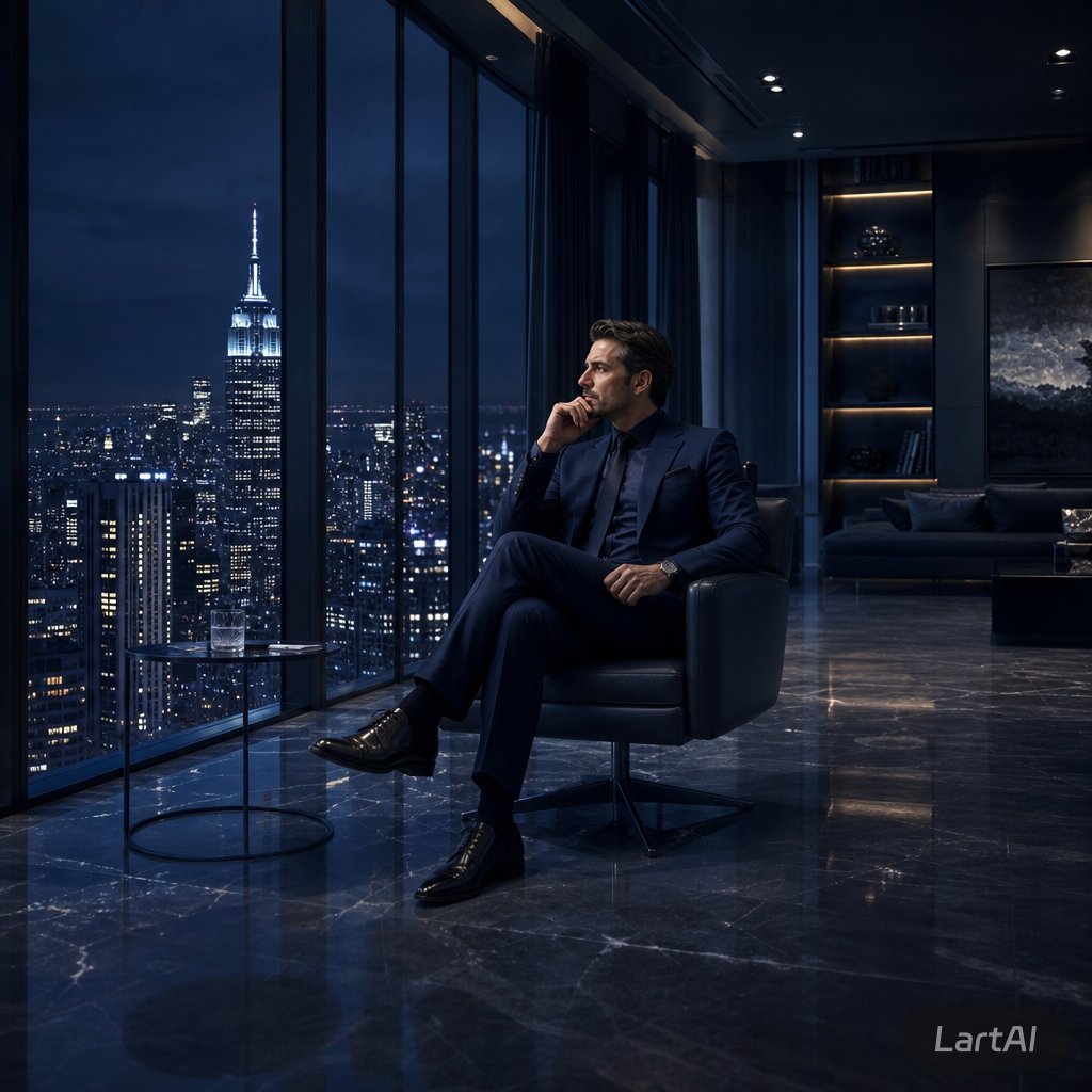 AI Prompt for Dark Luxurious Executive Cityscape at Night
