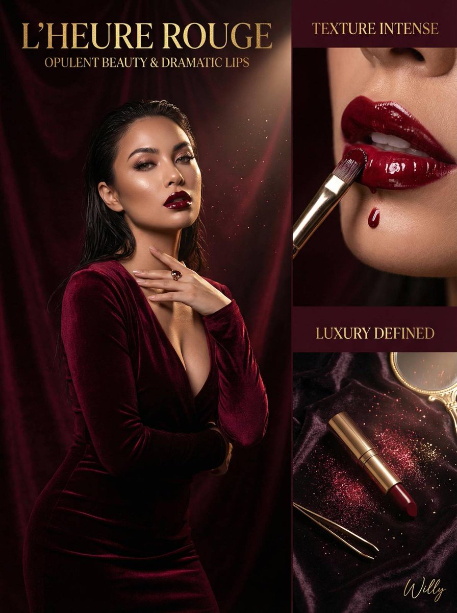 AI Prompt for Dark Luxury Beauty Editorial Photography