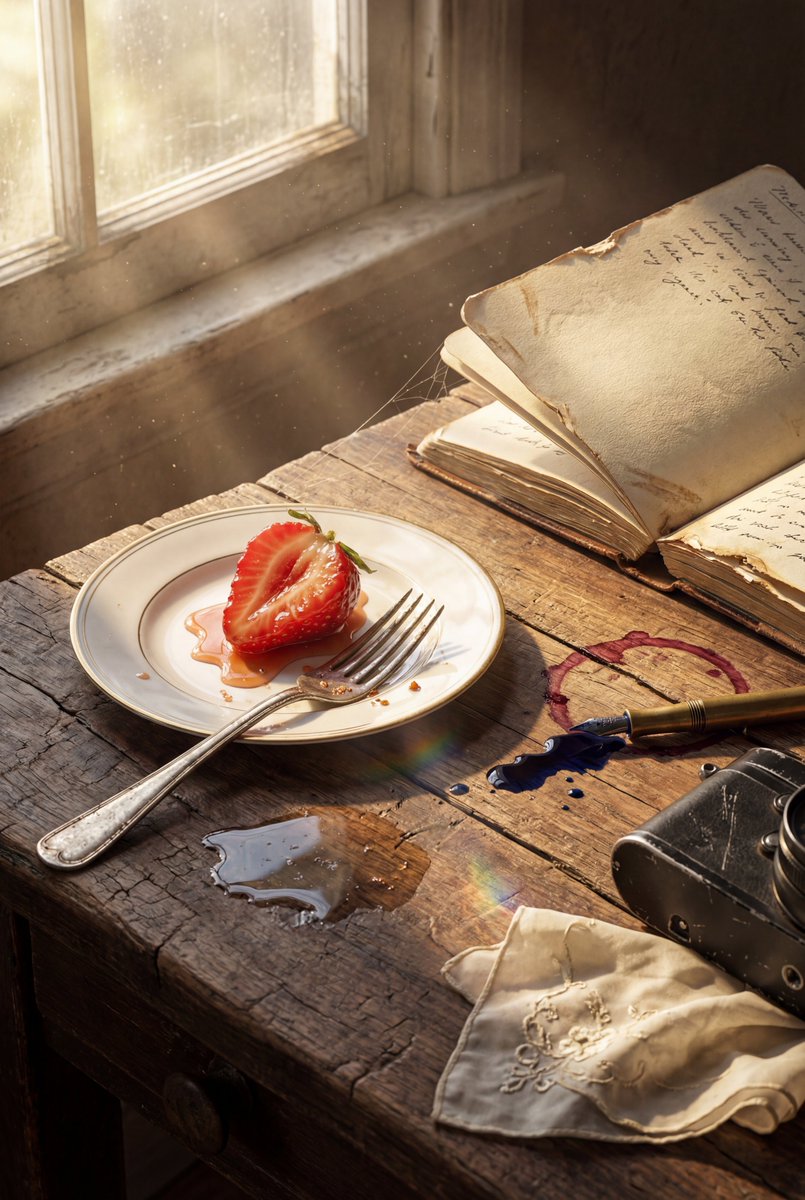 AI Prompt for Detailed 8K Still Life Desk Scene with High Texture