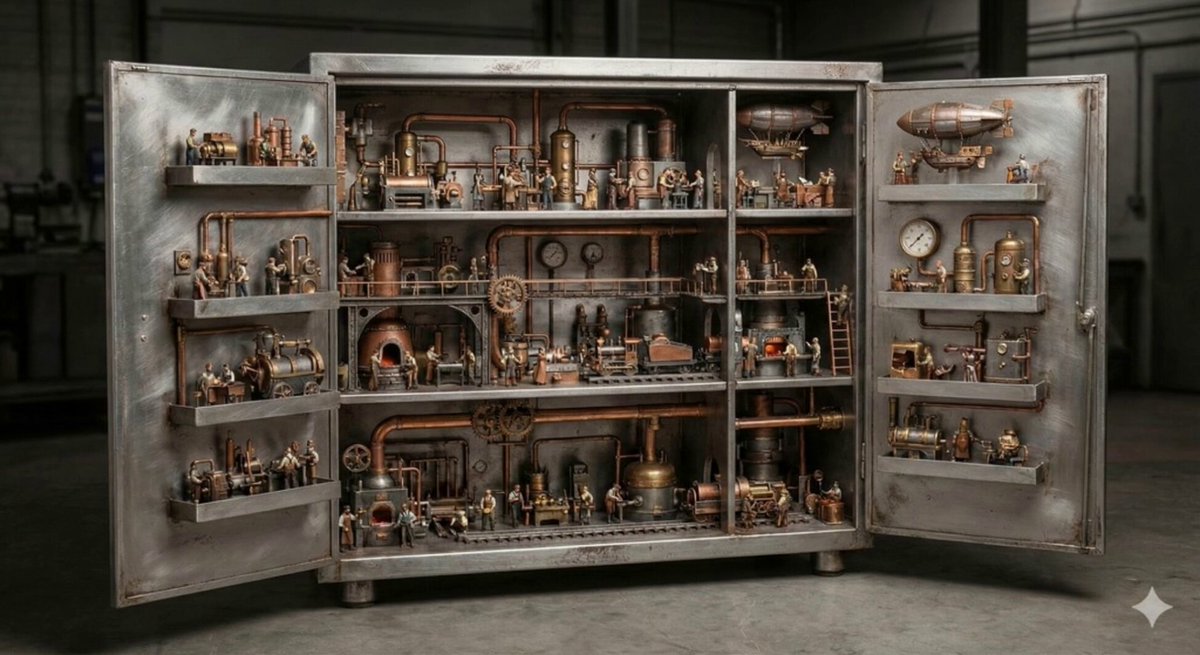 AI Prompt for Detailed Steampunk Habitat Diorama