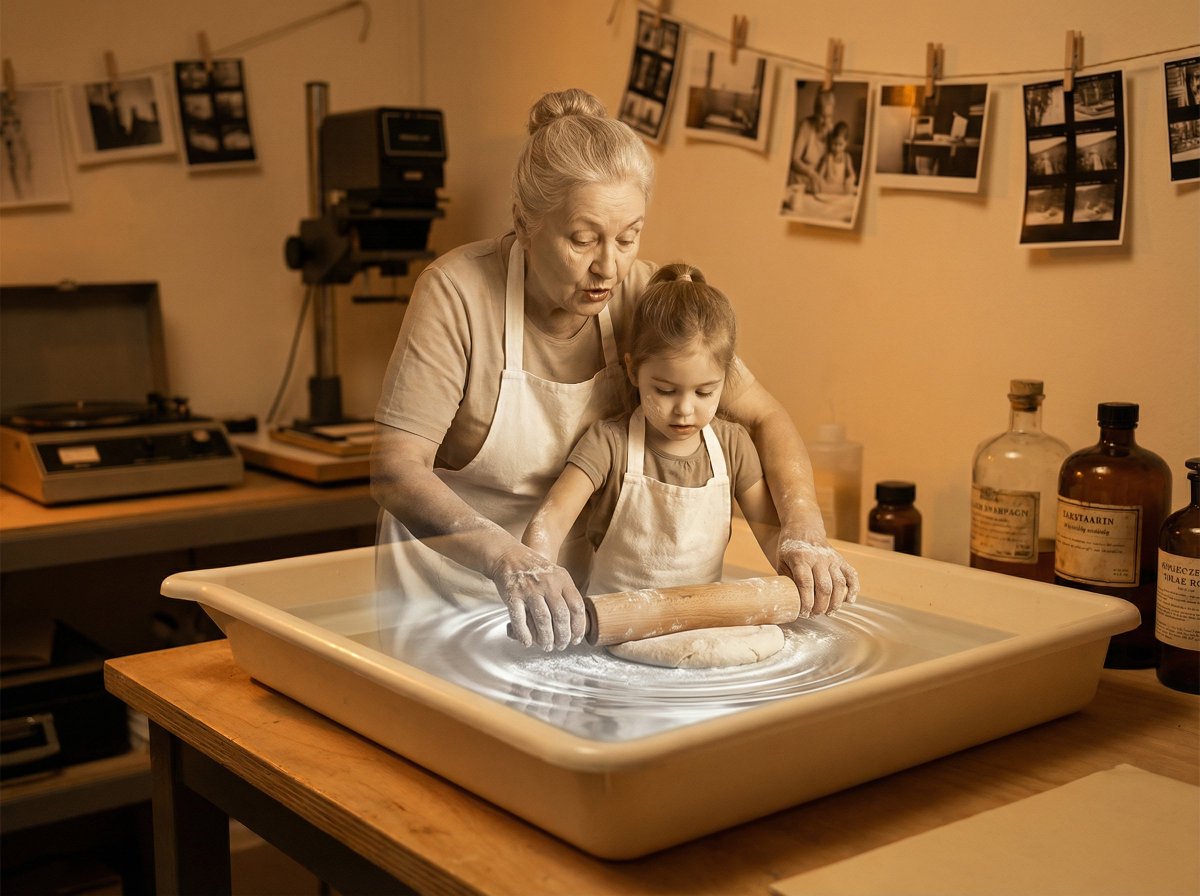 AI Prompt for Developing a 3D Photograph in a Vintage Darkroom