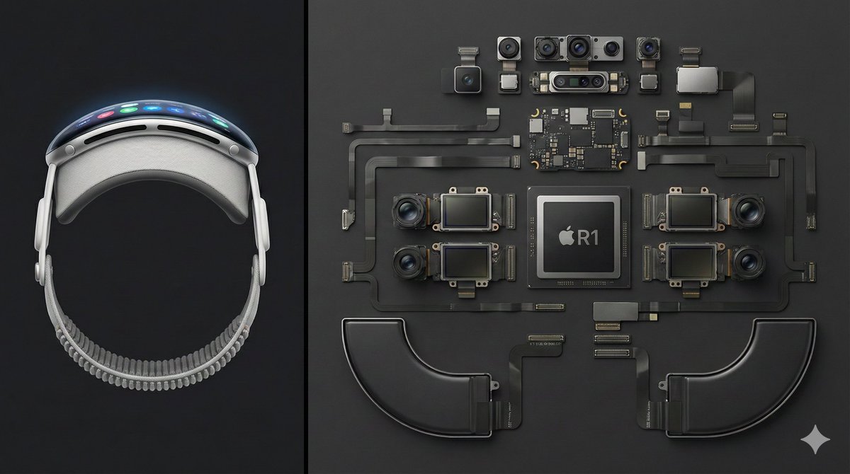 AI Prompt for Disassembled Apple Vision Pro Comparison Product Photography