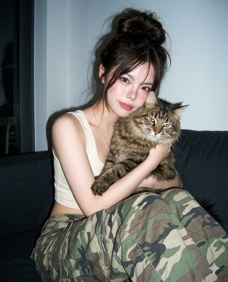 AI Prompt for Douyin-Style Retro Cat Portrait Photography