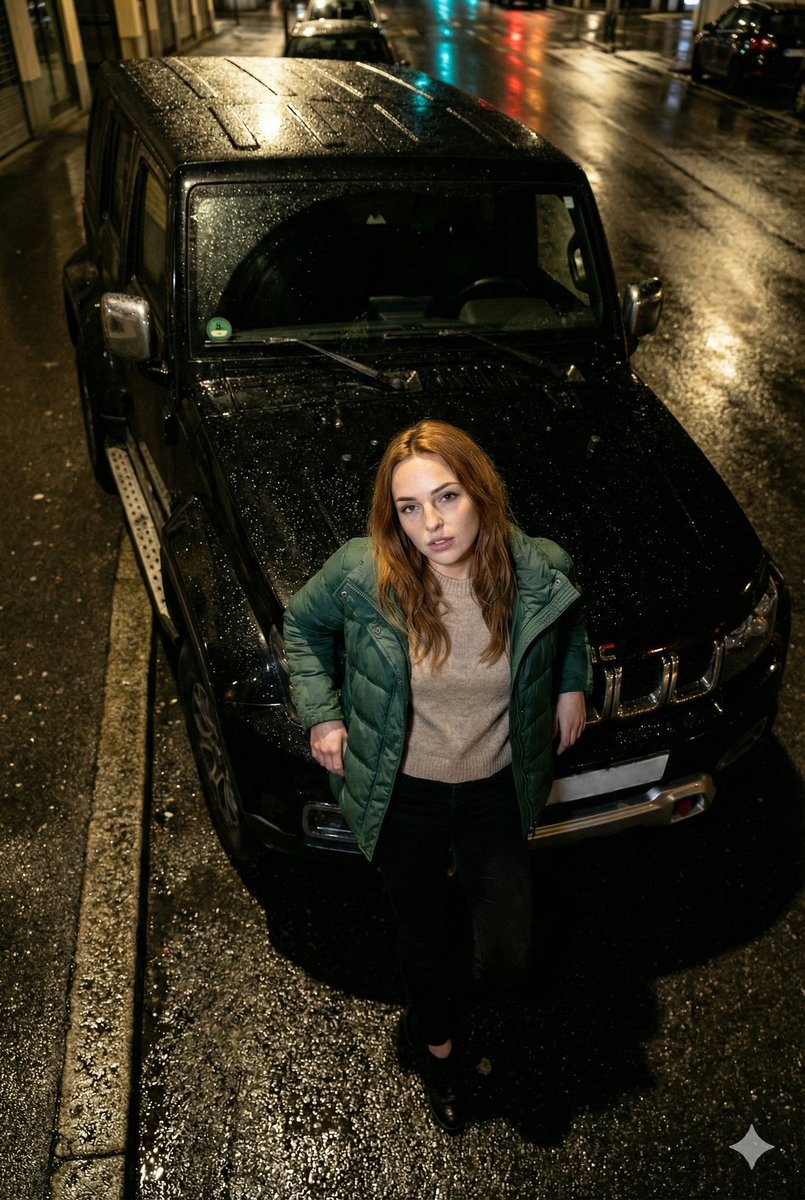 AI Prompt for Dramatic High-Angle SUV Hood Photography