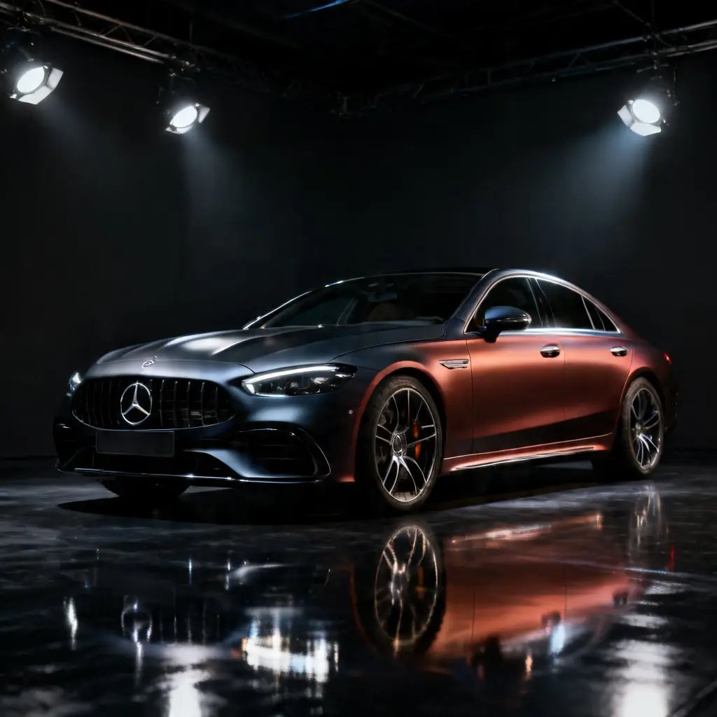 AI Prompt for Dramatic Luxury Car Studio Photo