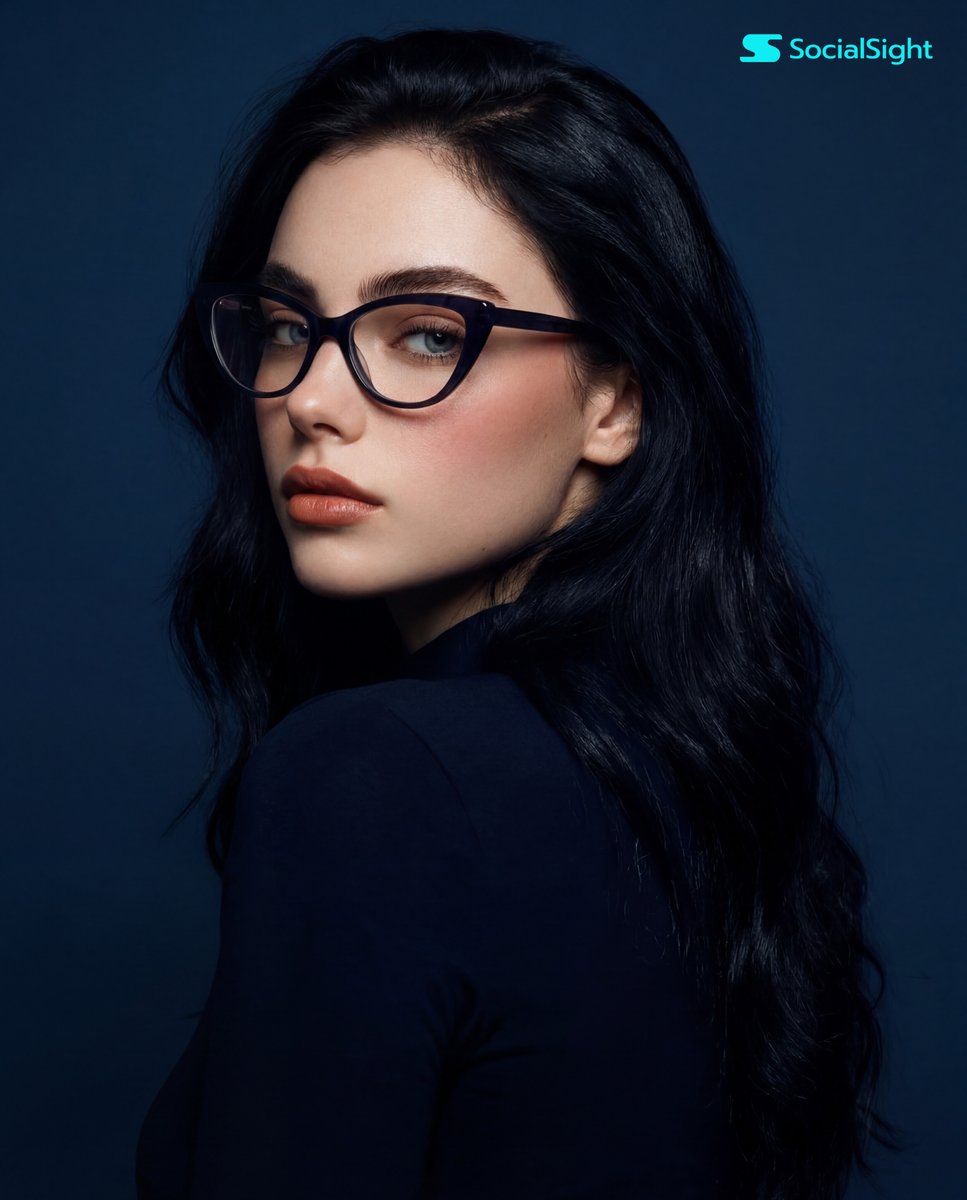 AI Prompt for Dramatic Studio Portrait with Cat-Eye Glasses