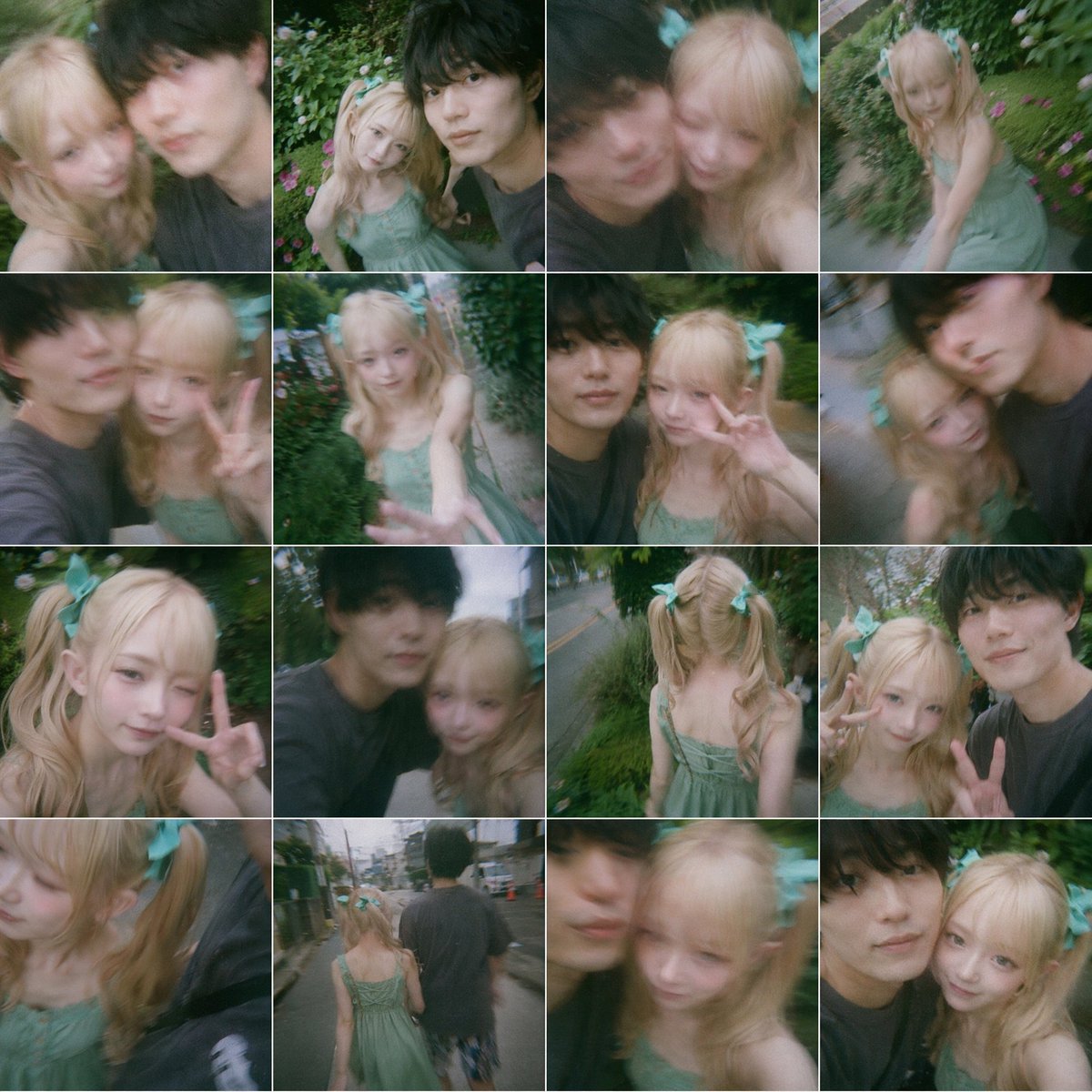 AI Prompt for Dreamy Couple Portrait Collage with Retro Touch
