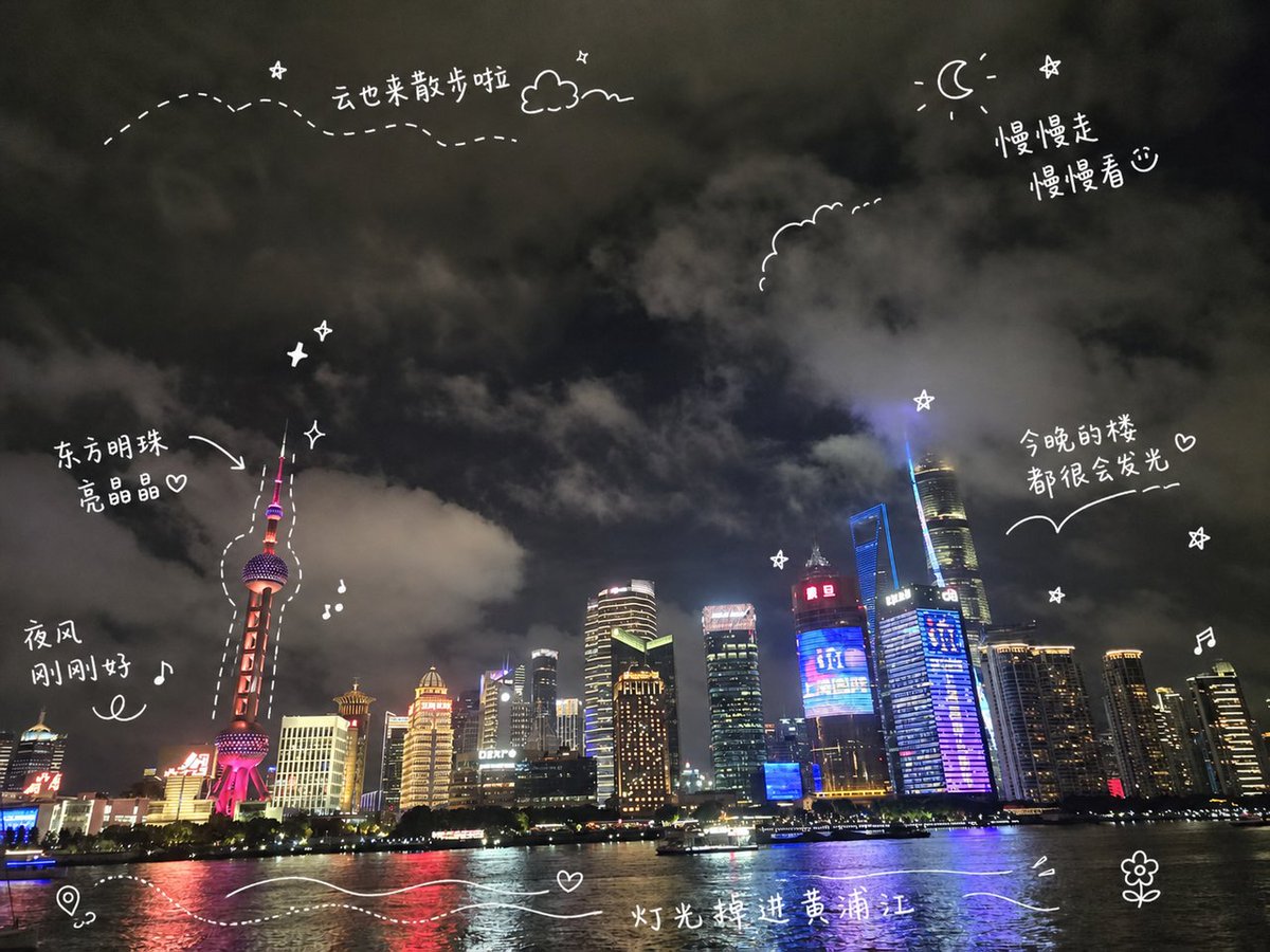 AI Prompt for Dreamy Shanghai Skyline Image with Handwritten Style for Social Media Posts