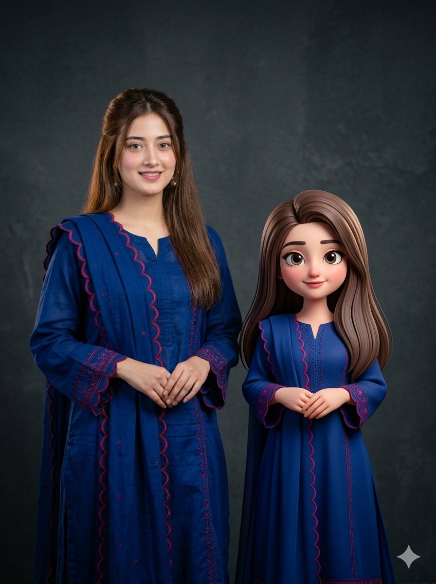 AI Prompt for Dual Chibi Portrait with 3D Miniature Effect