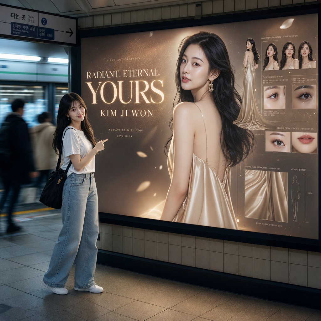 AI Prompt for Dual-Identity Advertising Portrait in Seoul Subway - Idealized Selfie