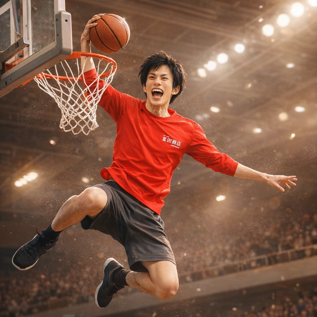 AI Prompt for Dynamic Basketball Dunk Photo Generation