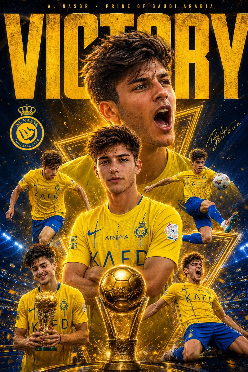 AI Prompt for Dynamic Football Victory Poster Design in Cinematic Style