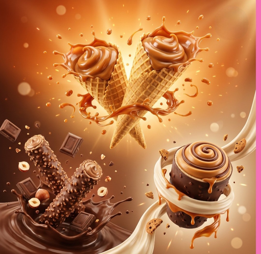AI Prompt for E-commerce Dessert Photography with Caramel and Chocolate Textures