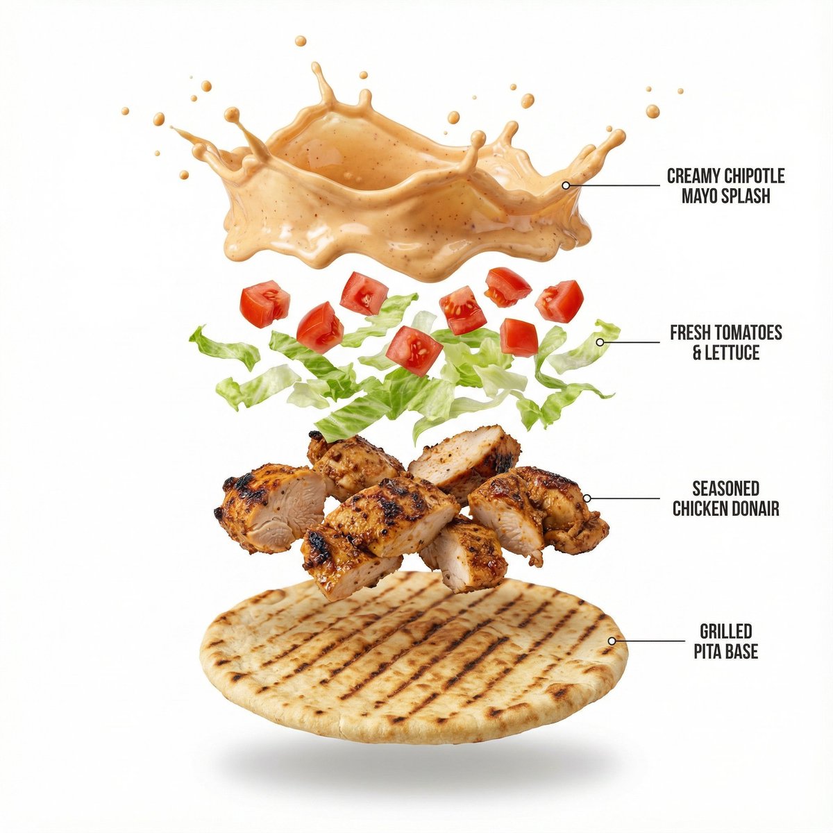 AI Prompt for E-commerce Shawarma Food Photography and Infographic Design