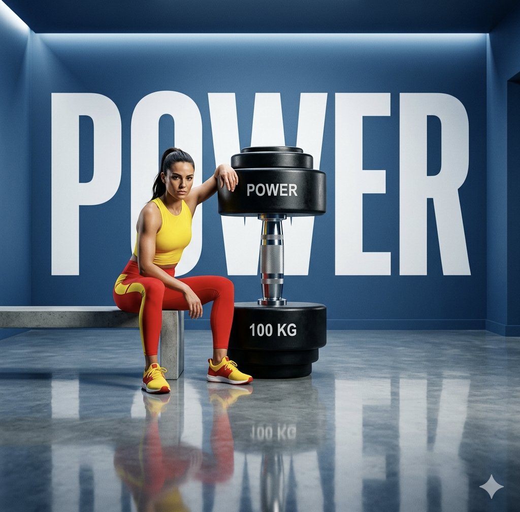 AI Prompt for Editorial Fitness Portrait with Dumbbell Prop