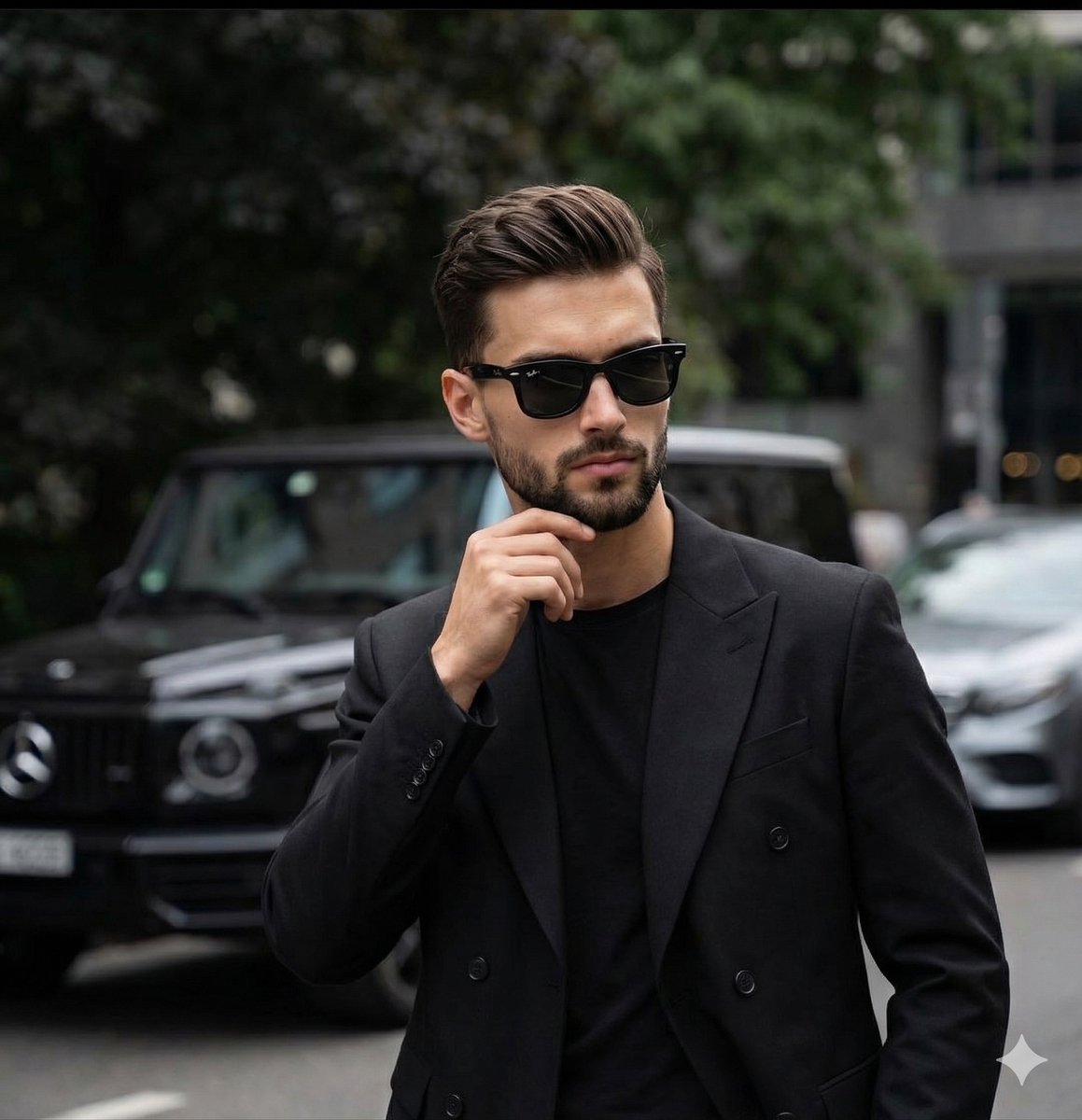AI Prompt for Editorial Portrait Photography of Men in Suits