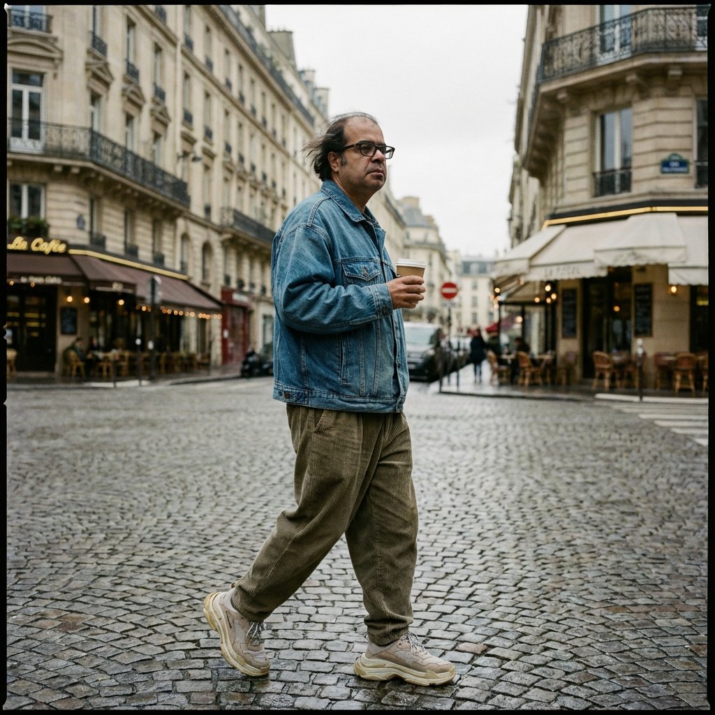 AI Prompt for Editorial Street Model Posing Photography