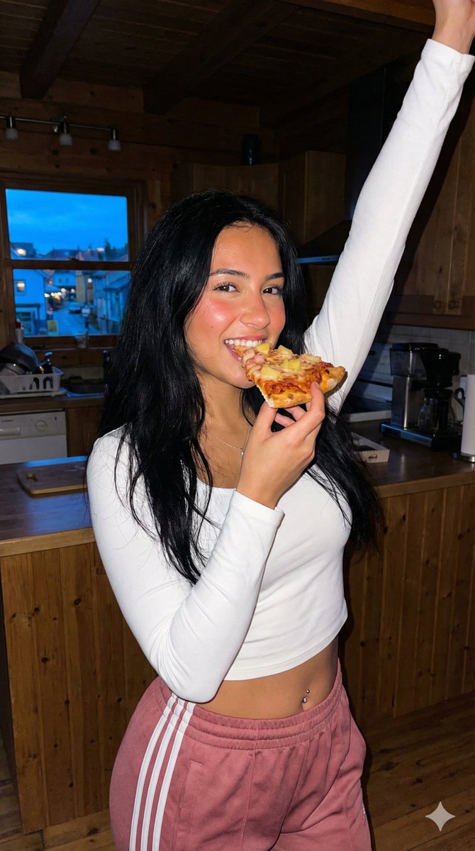 AI Prompt for Energetic Food Portrait with High Contrast Flash Lighting