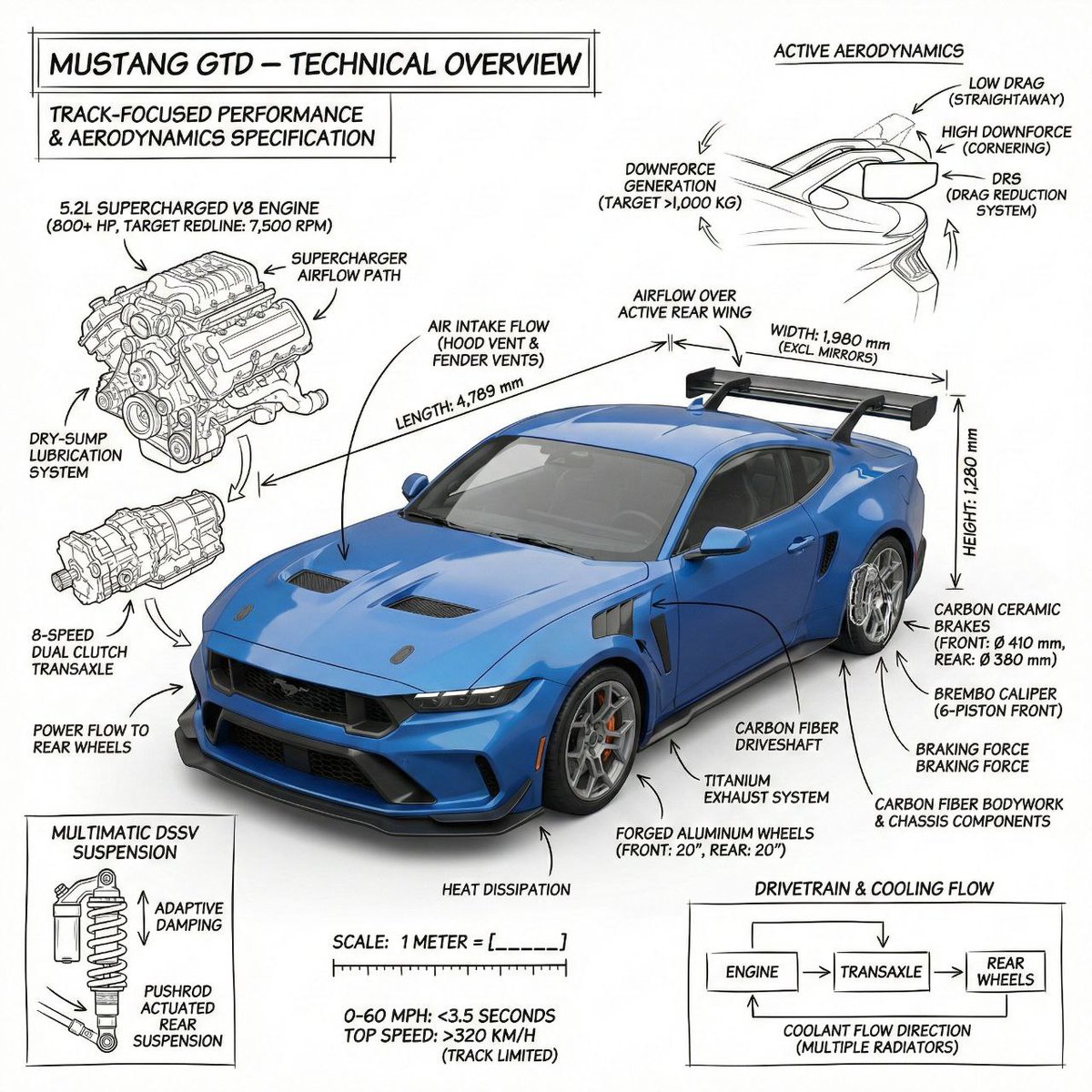 AI Prompt for Engineering-Style Infographic Image of a Car