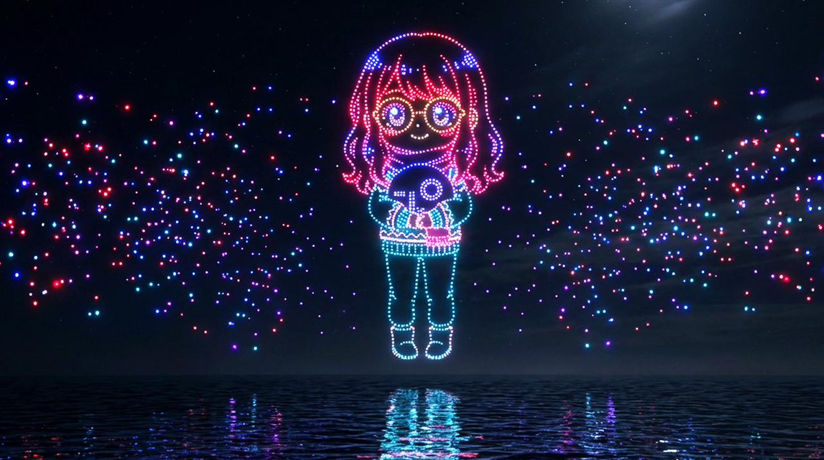 AI Prompt for Epic Drone Art Character Projection Night Sky