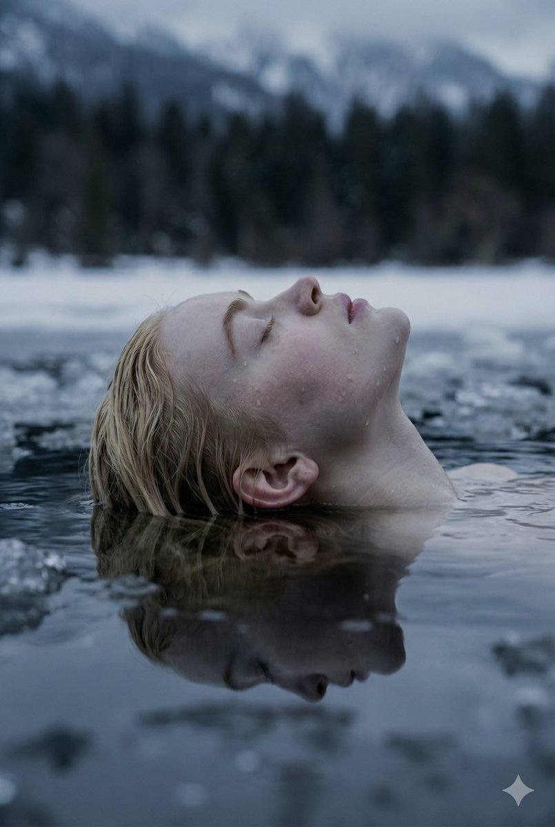 AI Prompt for Ethereal Submerged Portrait in Icy Water