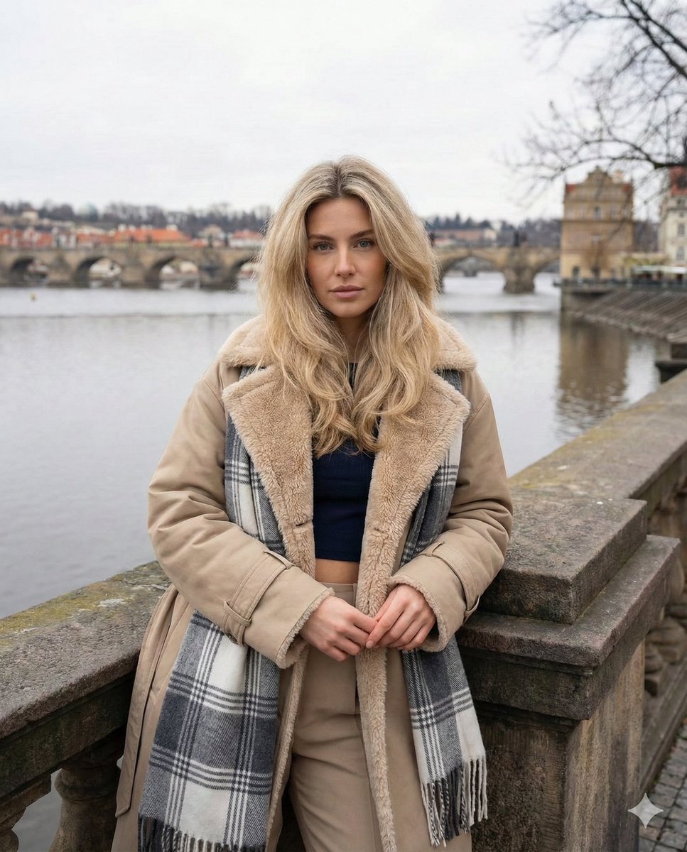 AI Prompt for European Winter Street Style Portrait with Soft Natural Light