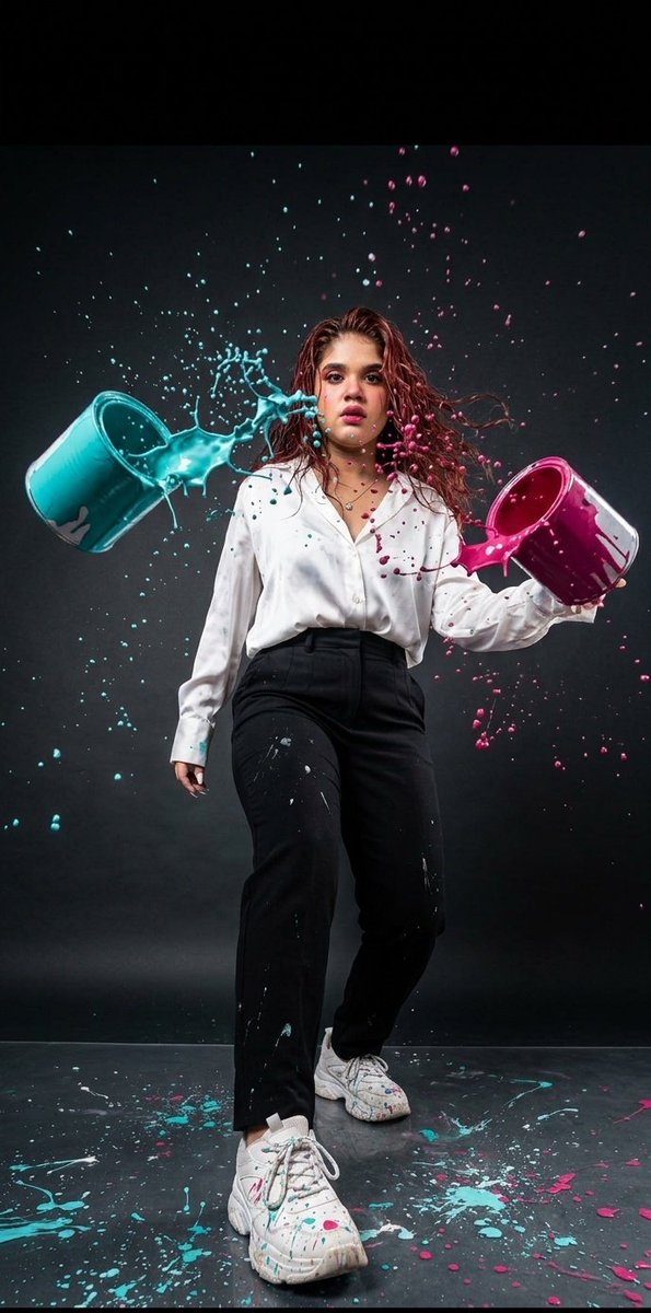 AI Prompt for Exploding Artist Action Shot