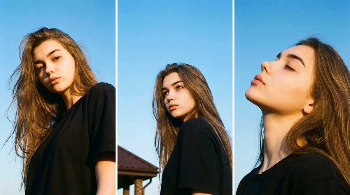 AI Prompt for Film-Like Triptych Portraits with Identity Lock