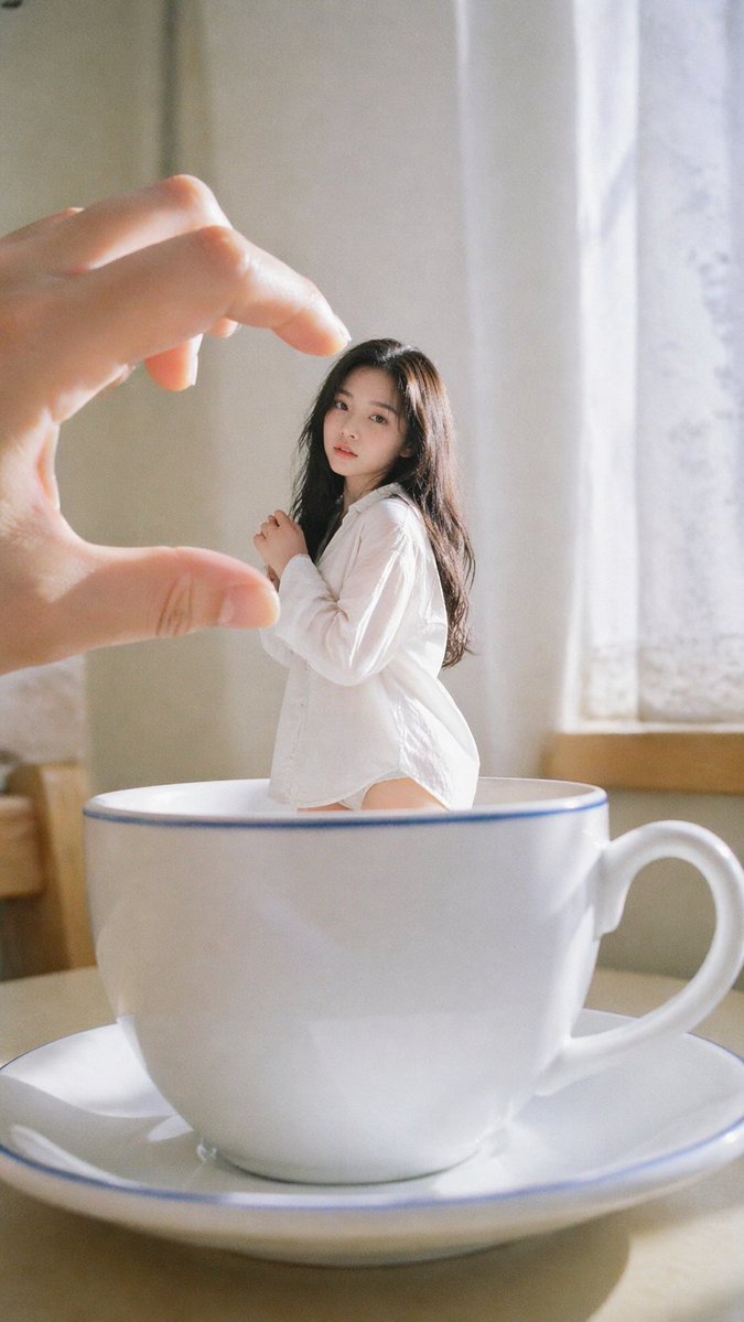 AI Prompt for Forced Perspective Korean Idol Portrait with 35mm Film Aesthetic