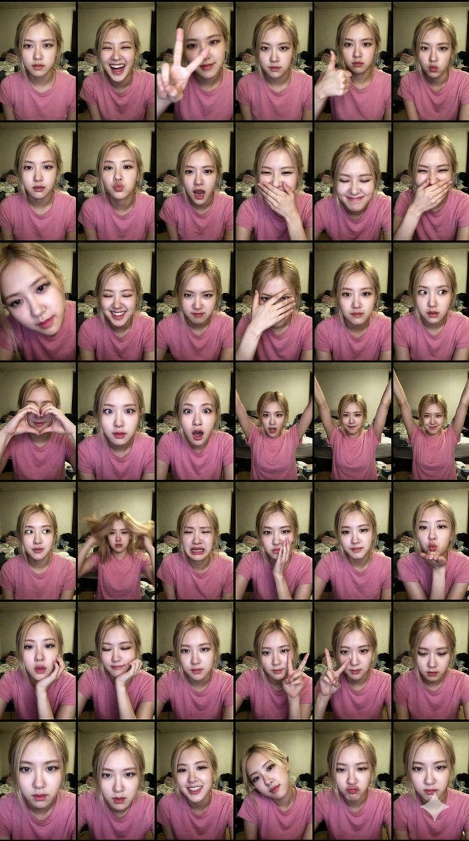 AI Prompt for Generating Lo-Fi Web Cam Contact Sheets in Rosé Blackpink Style