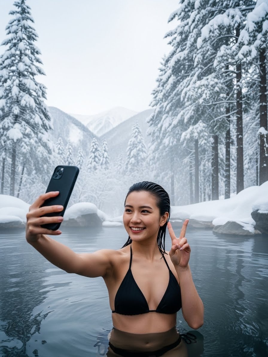 AI Prompt for Generating Photorealistic Japanese Female Influencer Hot Spring Images