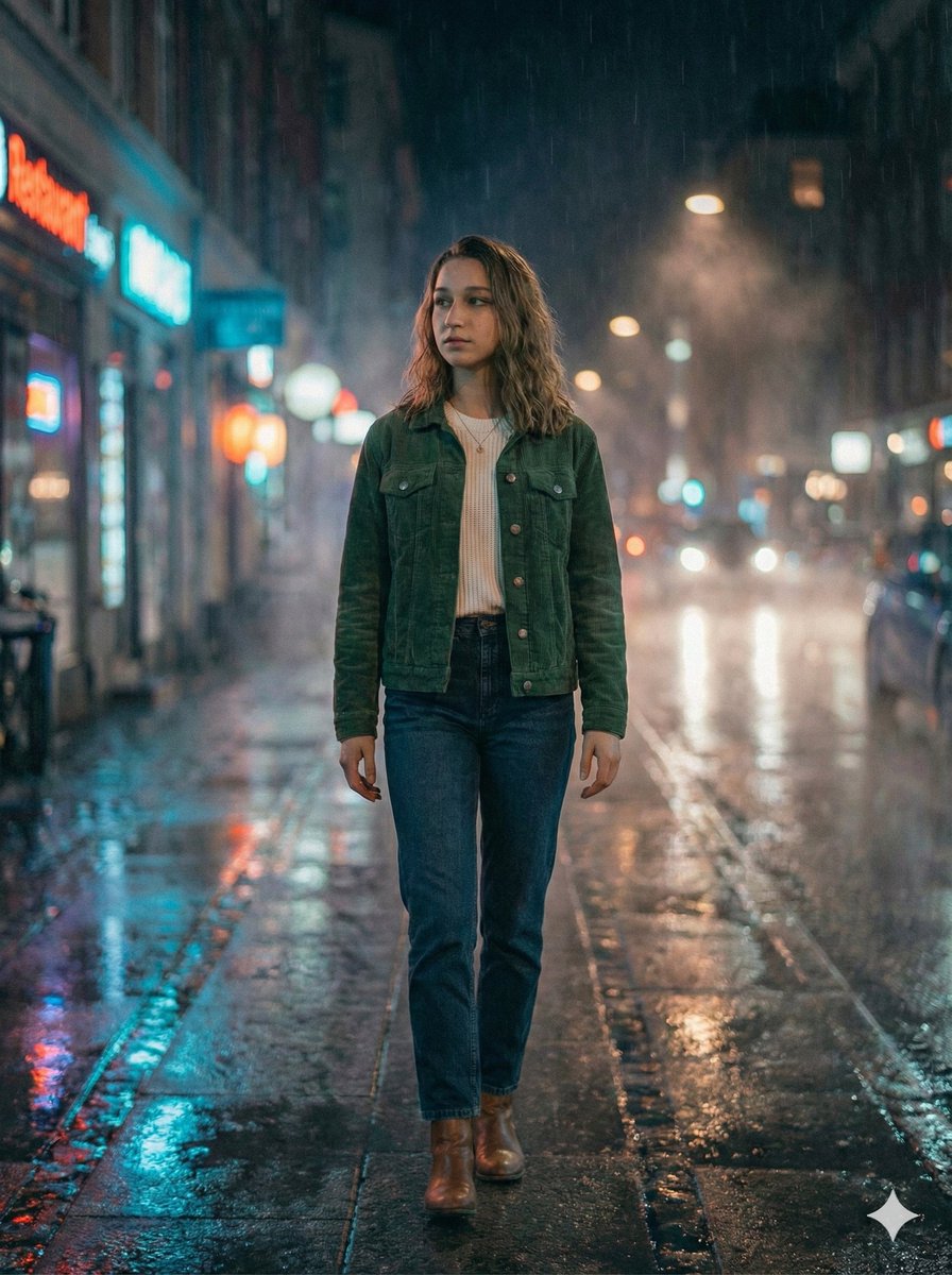AI Prompt for Generative Cinematic Portrait of Rainy City Street