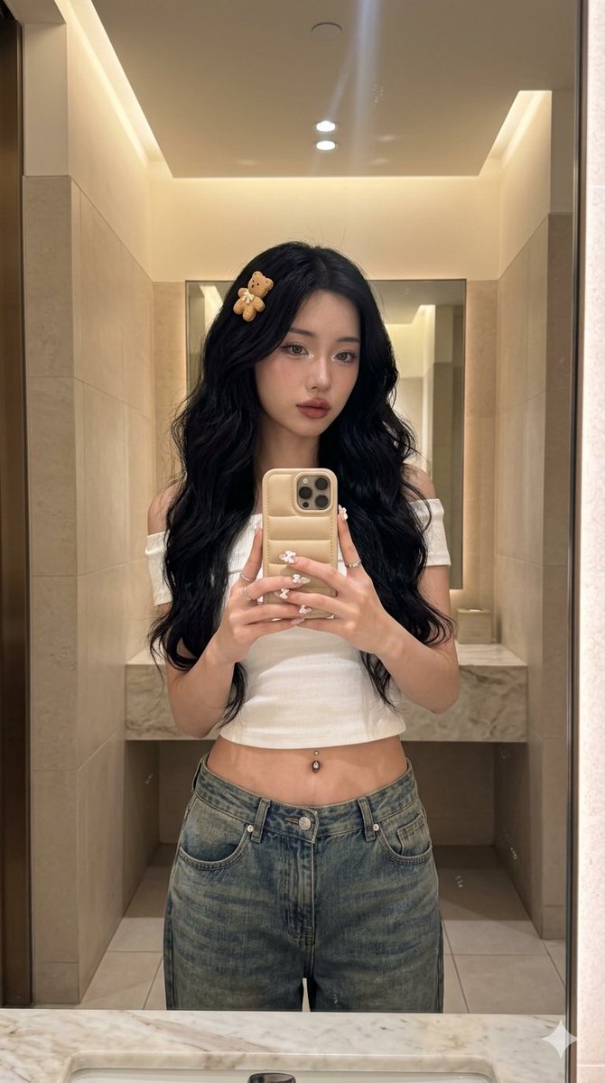 AI Prompt for Glamorous Cafe Mirror Selfie with High-End Social Media Makeover