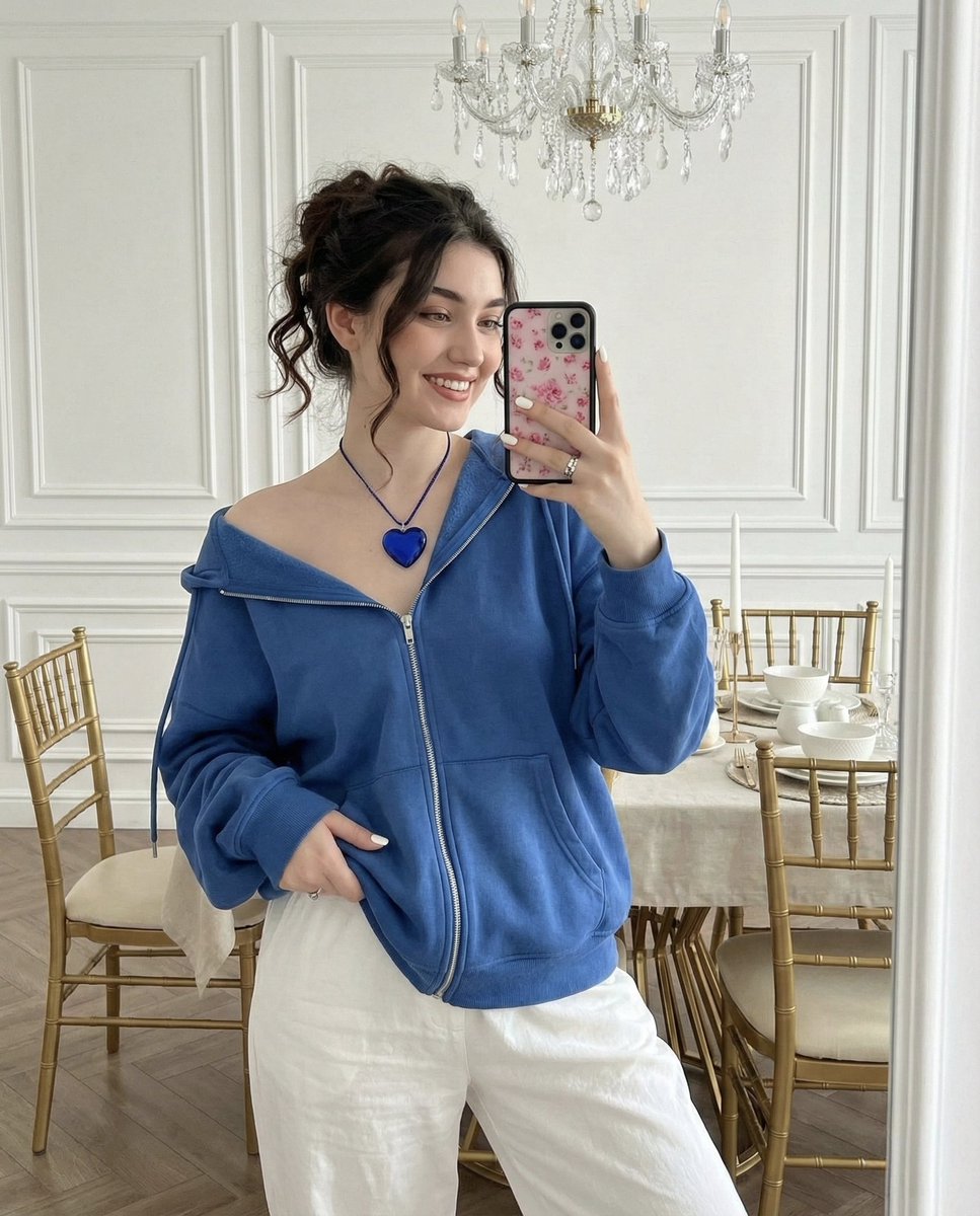 AI Prompt for Glamorous Female Portrait with Mirror Selfie in Elegant Dining Room Setting