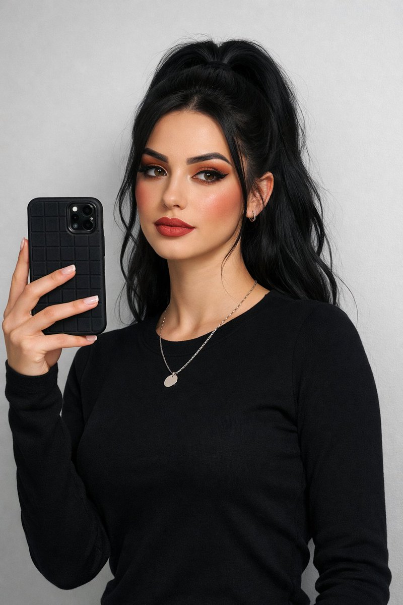 AI Prompt for Glamorous Mirror Selfie Portraits with Modern Aesthetic