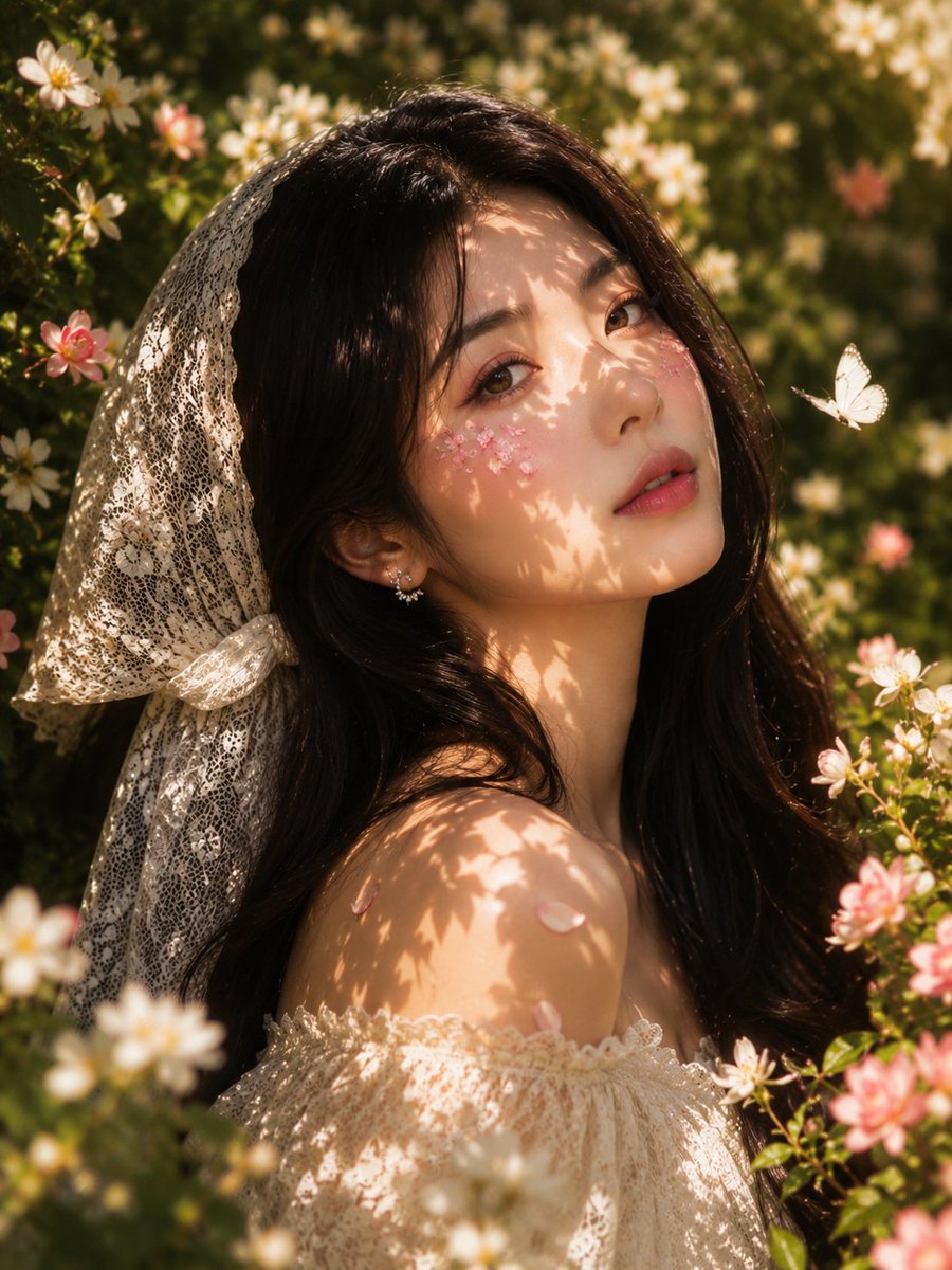 AI Prompt for Golden Hour Floral Portrait Photography