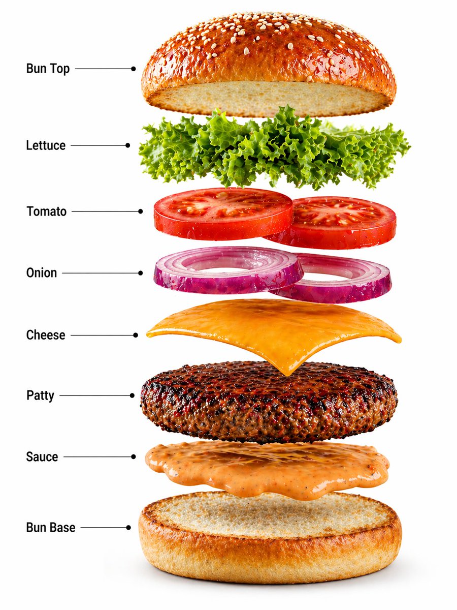 AI Prompt for Gourmet Food Image or Infographic with Cheeseburger