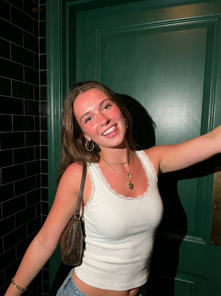 AI Prompt for Harsh Flash Photography of Young Woman