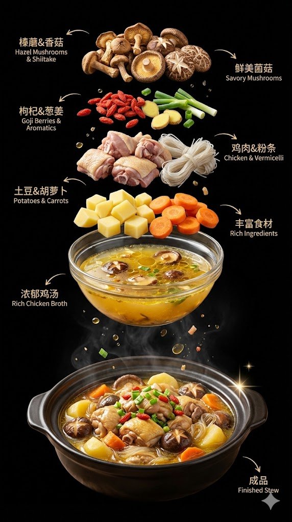 AI Prompt for High-Contrast Food Infographic with Bilingual Labels