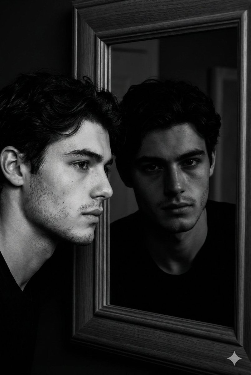 AI Prompt for High Contrast Noir Portrait with Intense Reflection
