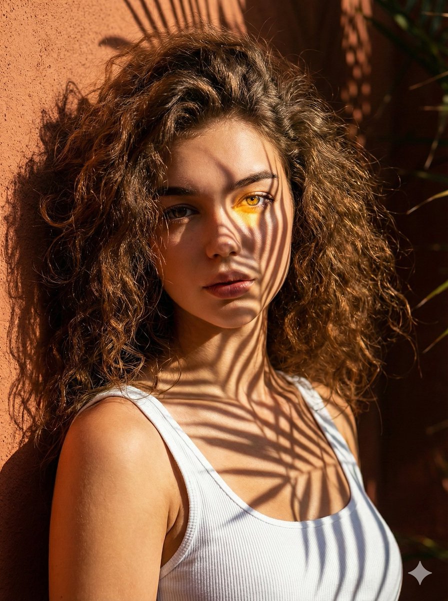 AI Prompt for High-Contrast Palm Shadow Portrait Art