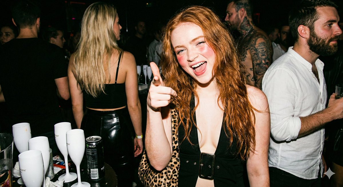 AI Prompt for High-Contrast Paparazzi Photo of Sadie Sink