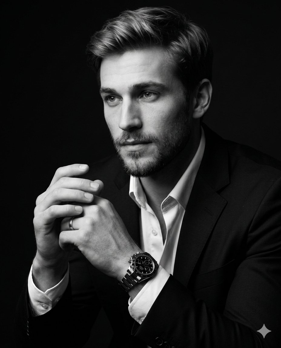 AI Prompt for High-Contrast Portrait with Luxury Chiaroscuro Lighting