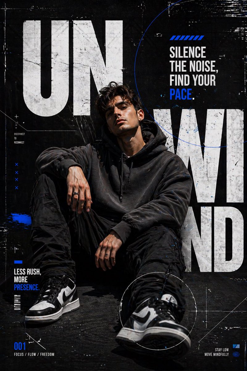 AI Prompt for High-Contrast Streetwear Editorial Poster - Generate Minimalist Typography Images