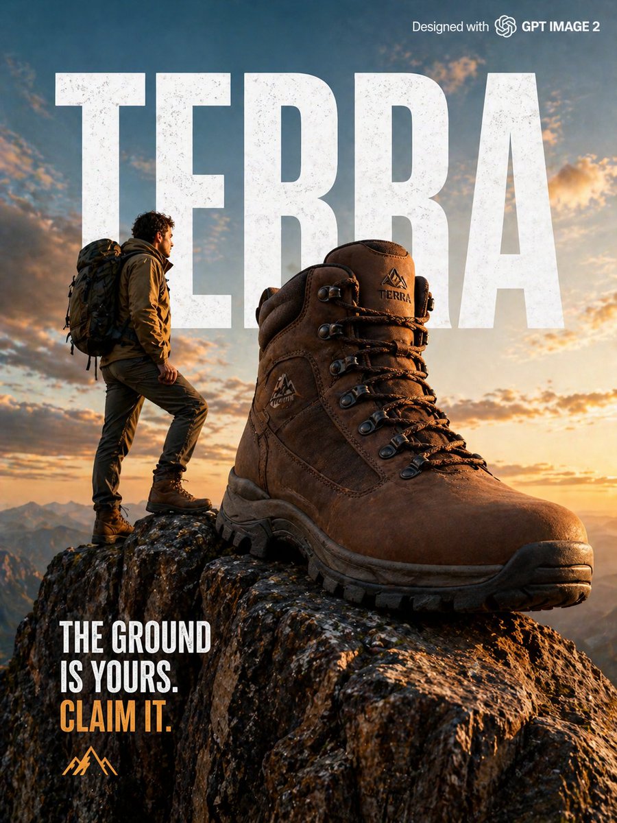 AI Prompt for High-End Brand Product Marketing - Outdoor Boots advertisement