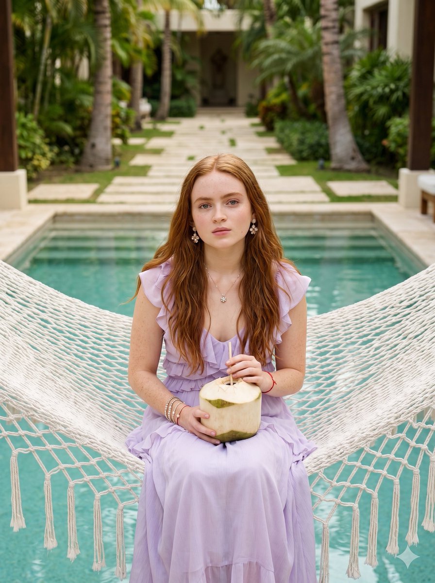 AI Prompt for High-End Luxury Resort Hammock Pool Scene